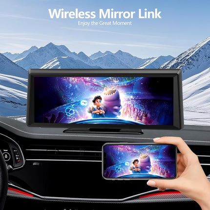 HIEHA®  8.1" Touchscreen Car Stereo – 2K Dash Cam, Wireless Apple CarPlay & Android Auto, Portable Design for All Cars
