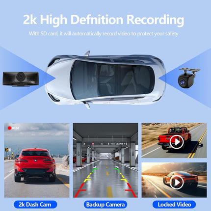 HIEHA®  8.1" Touchscreen Car Stereo – 2K Dash Cam, Wireless Apple CarPlay & Android Auto, Portable Design for All Cars