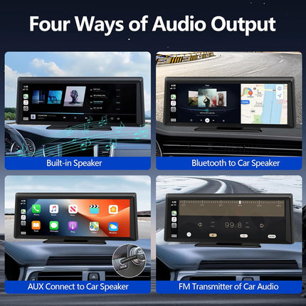 HIEHA®  8.1" Touchscreen Car Stereo – 2K Dash Cam, Wireless Apple CarPlay & Android Auto, Portable Design for All Cars