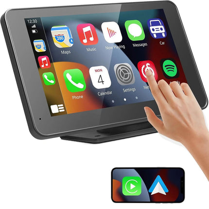 2025 Wireless CarPlay & Android Auto | 7" Portable Touchscreen Car Stereo with Bluetooth & AUX/FM